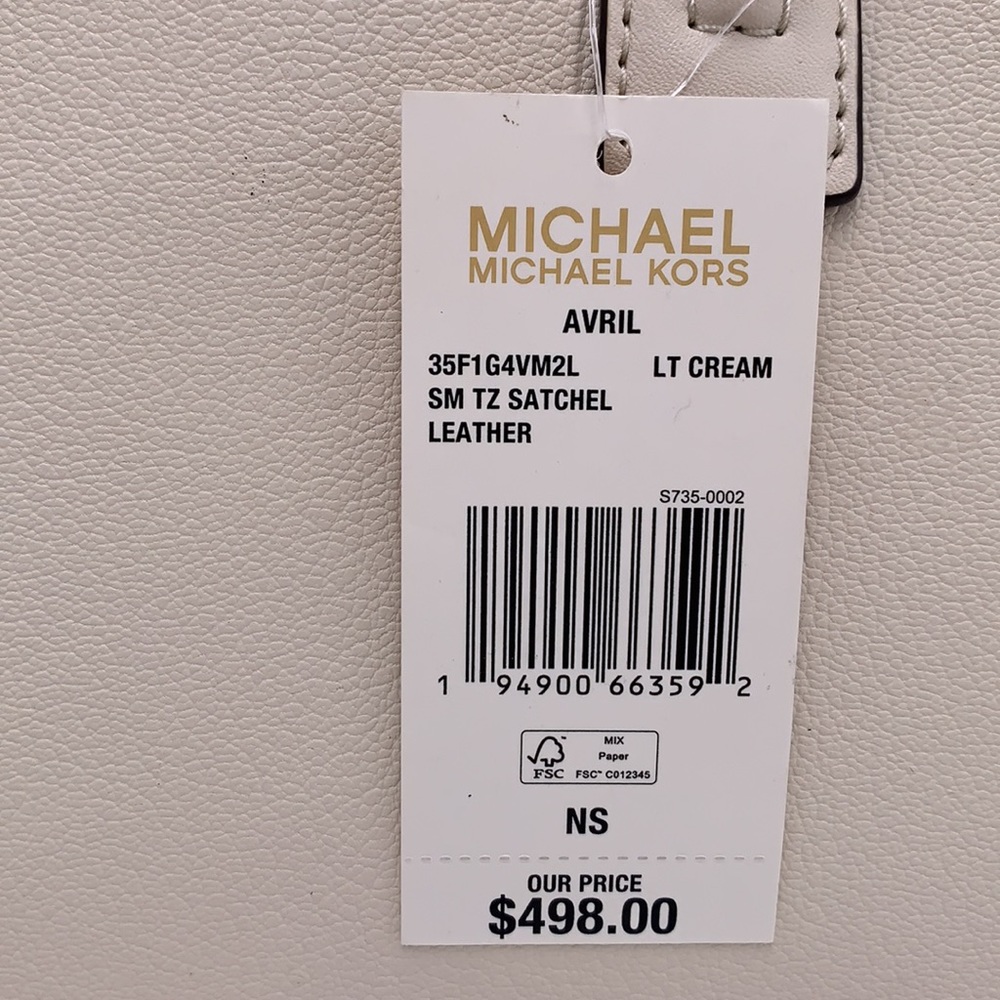 MICHAEL KORS
Avril Small Leather Top-Zip Satchel LIGHT CREAM COLOR - Picture 8 of 13